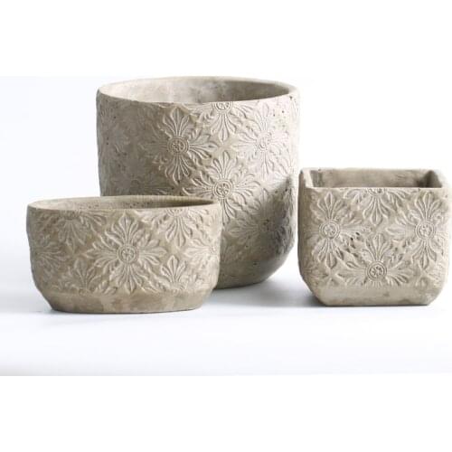 Flower pattern cement flower pot silicone mold green plant Succulent flower pot mould creative concrete floral mould