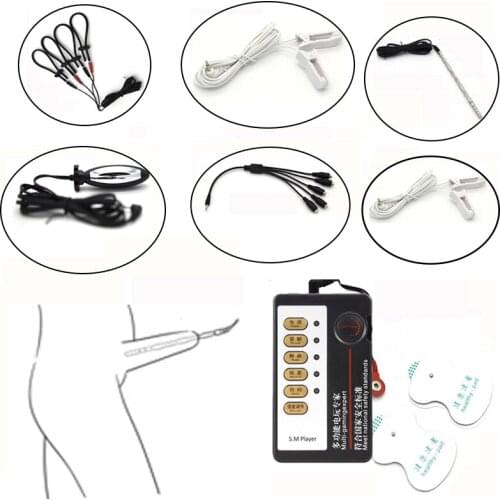 Electric Shock Urethral Anal Plug Penis Plug Cock Ring Nipple Clamps Orgasm Electric Stimulate Adult Game Massage Sex Toy