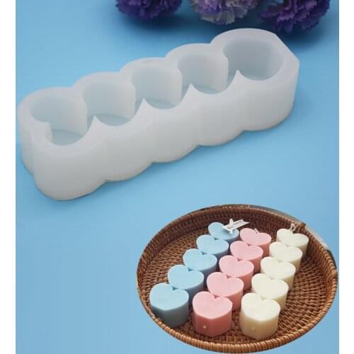 Candle Mold Diy Handmade Candle Making Love Heart Aromatherapy Fashion Home Decoration Candle Cake Baking Silicone Mold Crafts