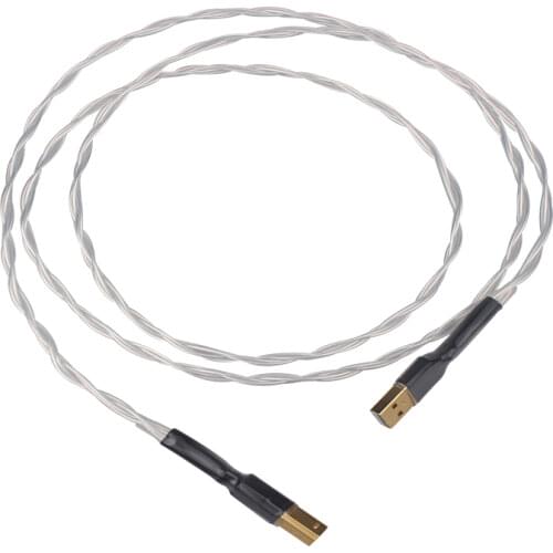 Hi-end 5nocc 5NOCC Single Crystal Silver USB 2.0 A to B , A to A Cable, Hi-END Type A to Type B Audio Cable, Hifi Data Cable DAC