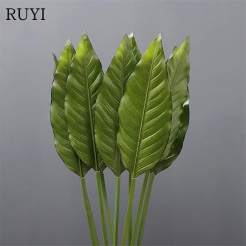 Simulation Plants Hand Touch Leaf Artificial Flower Paradise Bird Leaf Flowers Arrangement Home Office Garden False View Decor