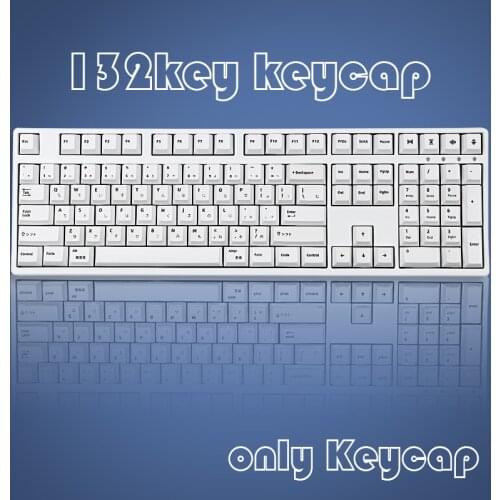 White Minimalist Keycaps Cherry Profile Dye Sub Keycap For Cherry MX Switch 61/64/68/87/96/980/104/108 Mechanical Keyboard