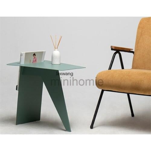 Nordic Coffee Table for Bedroom Wrought Iron Sofa Side Table Creative Table Modern Minimalist Decoration Floor Magazine Rack mc