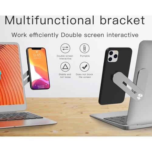 Magnetic Phone Holder Clip On Monitor Adjustable Laptop Side Mount Computer Expansion Bracket Phone Fixed On Flat Slim Monitor