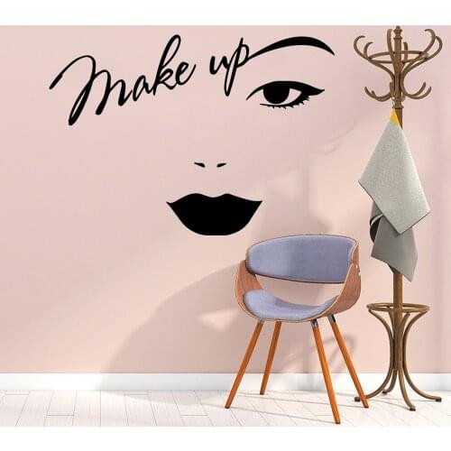 Makeup Wall Sticker Vinyl Decor For Girls Bedroom Beauty Salon Decoration Removable Decal Vinyl Stickers Mural vinilo decorativo