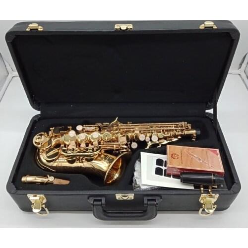 MFC Curved Soprano Saxophone SC-991 SC-WO10 Gold Lacquer Curved Soprano Sax Mouthpiece Reeds Neck Musical Instrument Accessories