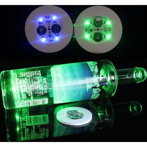 Mini Glow Coaster LED Bottle Light Stickers Festival Nightclub Bar Party Vase Decoration LED Glorifier Drink Cup Mat SN3722