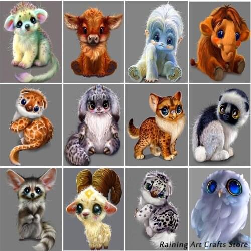 Cartoon Cute Animal 5D Diy Diamond Painting Cross Stitch Kits Full Square Mosaic Pattern Embroidery Kids Room Home Decor Gifts