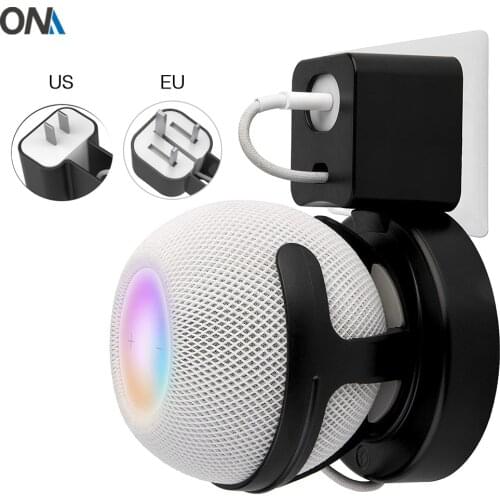 Outlet Wall Mount Seating For HomePod Mini Smart Speaker - Built in Cable Management Stand (For US / EU Plug)