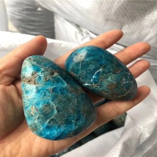 Natural Apatite palm stones and crystals healing quartz minerals massage gemstones for gifts