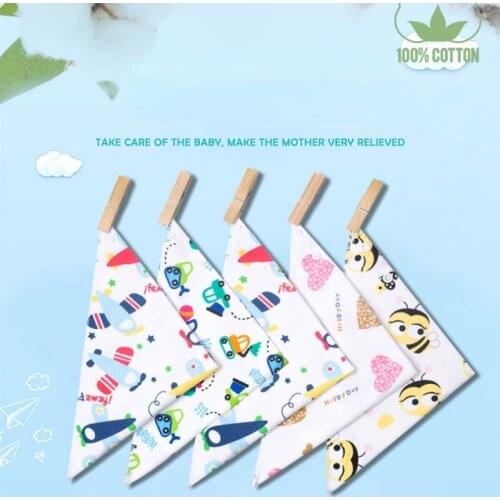 New saliva scarf baby triangle scarf portable cotton double Bib newborn baby scarf cute