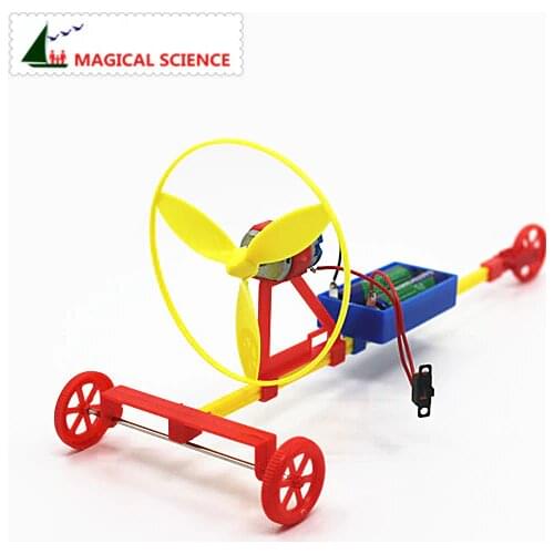 Wholesale Fun physics experiment Air driving power racing car DIY materials,home school educational kit,best gift for kids