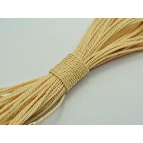 50 Meters Beige Waxed Polyester Twisted Cord String Thread Line 1mm