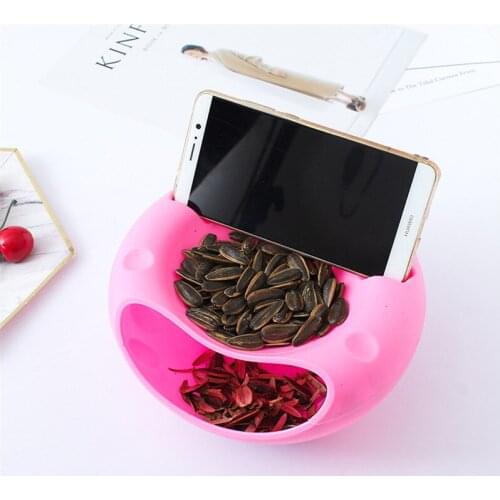 Modern Living Room Creative Shape Lazy Snack Bowl Plastic Double Layers Snack Storage Box Bowl Lazy Fruit Melon Seeds Plate Bowl