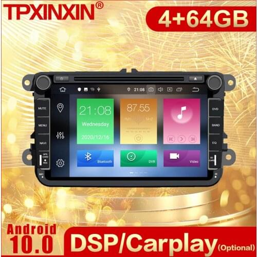 2 Din Carplay Android Radio Receiver Stereo For Volkswagen Golf Polo Tiguan Passat B7 B6 Leon Skod Octavia BT Recorder Head Unit