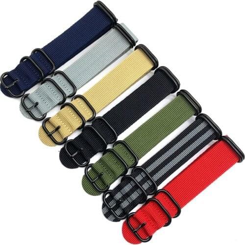Heavy Duty Nylon NATO Watchband Strap 20mm 22mm 24mm Watch Band Zulu Strap Stainless Steel Ring Buckle Canvas Army