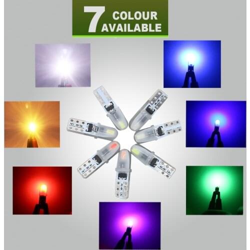 10X T5 Led Car Dashboard Interior Light Bulb W3W W1.2W Indicator Gauge Instrument Wedge Lamp Auto Signal Light 12V White Red