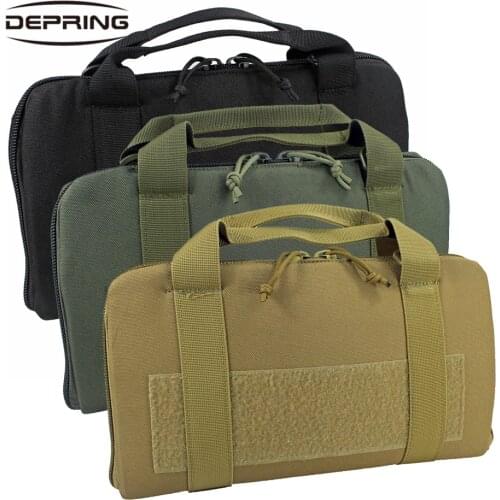 Tactical Mens Shooting Range Handgun Bag Pouch Attache Pistol Case Gun Store Transport Organizer with 6 Magazine Pouches
