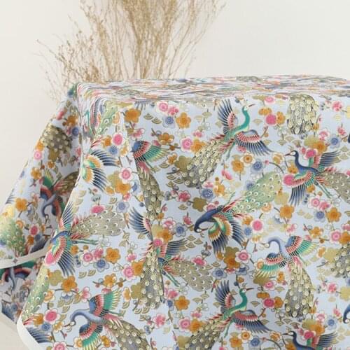 110*45cm Peacock Bronzed Cotton Fabric For Making Clothes Sewing Handmade Dress Pillow Hat Patchwork Cloth DIY Fabrics Textiles