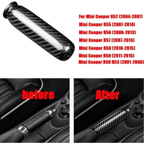 Carbon Fiber for Mini Cooper R55 R52 Clubman R56 R57 R58 R59 R50 R53 Accessories Interior Car Handbrake Grip Covers Trim