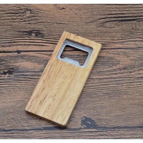 Fine Quality Beer Bottle Opener Wooden Handle Corkscrew Stainless Steel Square Openers Eco Friendly Anti Scald