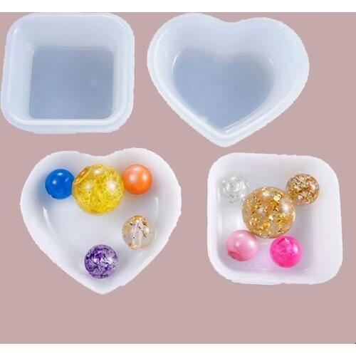 Resin Jewelry Liquid Silicone Mold Heart Square Resin Charms Pendant Molds For DIY Soap Making Craft Mold