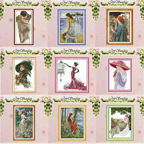 Beauty woman Counted Cross Stitch 11CT 14CT Cross Stitch Set Wholesale DIY Chinese Cross-stitch Kit Embroidery Needlework