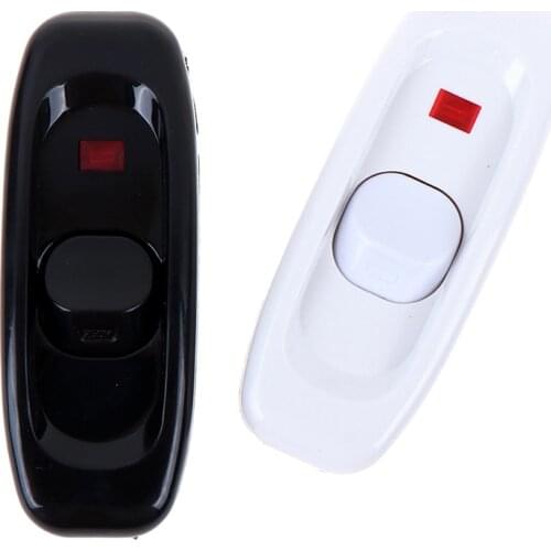 1Pcs Bedside Lamp Switch AC 250V 10A Inline ON/OFF Table Desk Lamp Cord Cable Switch With LED Indicator Light