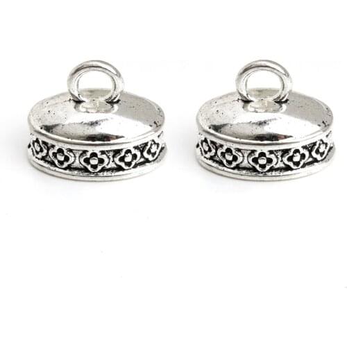 10pcs/lot Antique Silver/Antique Bronze Color Bracelets End Caps End Clasps Fit 10x6mm Round Leather Cord Jewelry Making