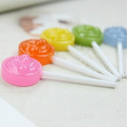 100pcs/lot Mixed kawaii Resin Girl Lollipop Candy Cabochon For Resin Handmade Scrapbooking Keychain Creative Craft Accessary