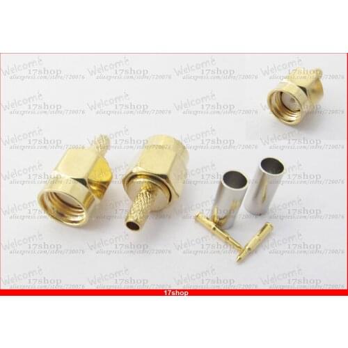100pcs x SMA Male Plug Straight Crimp for RG174 RG179 RG316 RG188 Connector