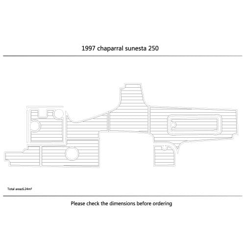 1997 CHAPARRAL SUNESTA 250 cockpit Pads 1/4" 6mm EVA Teak Decking Non-slip mat