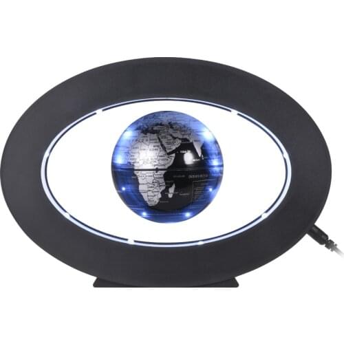 3 Inch Magnetic Levitation Earth Globe World Map with LED White Light Oval Shape Base for Home Office Desk Decoration Business