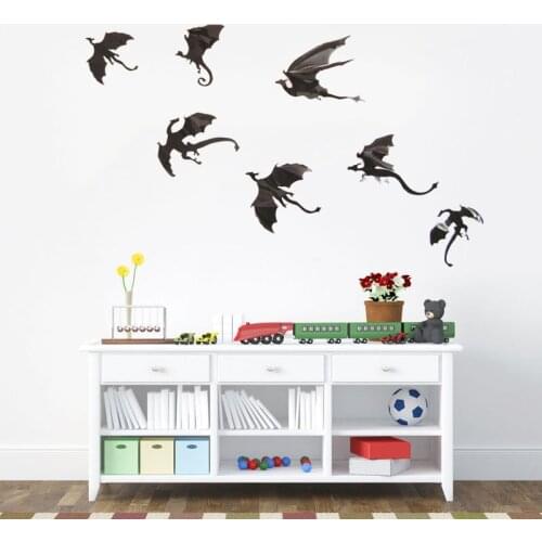 3D Gothic Dragon Wall Sticker Window sticker Pterosaur Wallpaper Halloween Boys gift Halloween Home Decoration Accessories