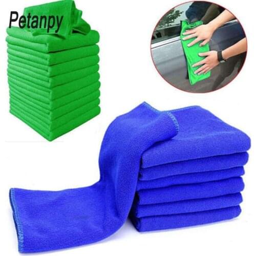 1Set 5/10pcs Microfiber Wash Clean Towels Cleaning Cloths Blue Car Furniture Cleaning Duster Soft Cloths 25x25cm