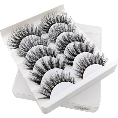 5 Pairs False Eyelashes 3d Mink Lashes Natural Long Eyelashes Dramatic Volume Fake Lashes Soft Thick Eyelash Extension Makeup