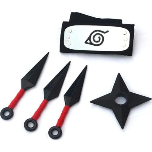 Anime Ninja Uzumaki Hatake Kakashi Akatsuki Kunai Shuriken Handbank Kunai Anime Cosplay Weapon Ninja Props Cartoon Collection