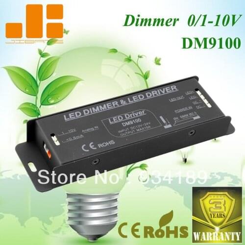 Free Shipping 0/1-10V 0-10V LED DIMMER & DRIVER Constant Voltage 1 Channel DC12-24V Signal CH PWM