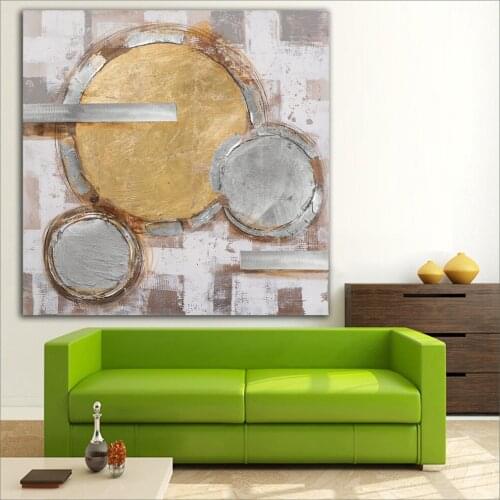 Large size Printing Oil Painting Abstract round shape wall art canvas prints pictures for living room and bedroom No Frame