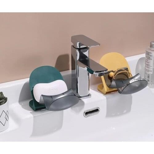 Suction Cup Soap Dish Drain Rack Sink Organizer Soap Tray Bathroom Storage Bathroom Accessories Creative Storage Rack