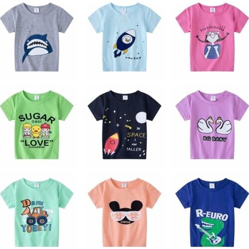 Childrens clothing childrens short-sleeved summer boy comfortable baby girls cartoon T-shirt