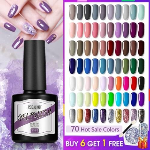 ROSALIND Nail Gel Polish Enamel Semi Permanent Base Top Coat For Nails Design Need Lamp UV Gel Glitter Varnish For Nails Art
