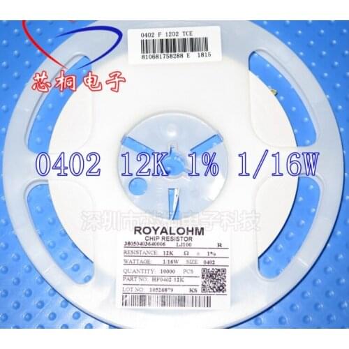 HF0402-12K 0402 12K 1% 1/16W 0402WGF1202TCE Chip resistor HF0402-2.2R 0402 2.2R 1% 1/16W 0402WGF220KTCE Chip resistor