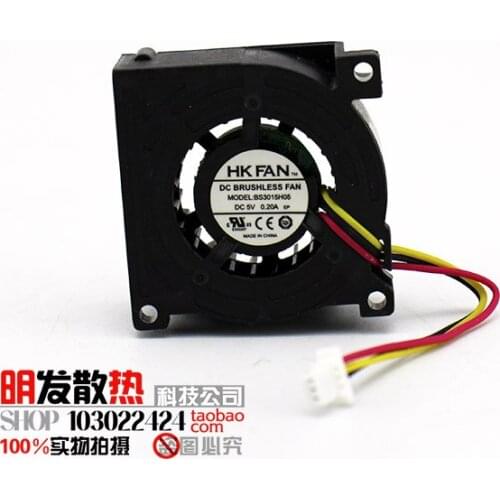 HK FAN BS3015H05 Server Cooling Fan DC 5V 0.20A 30x30x15mm 3-Wire