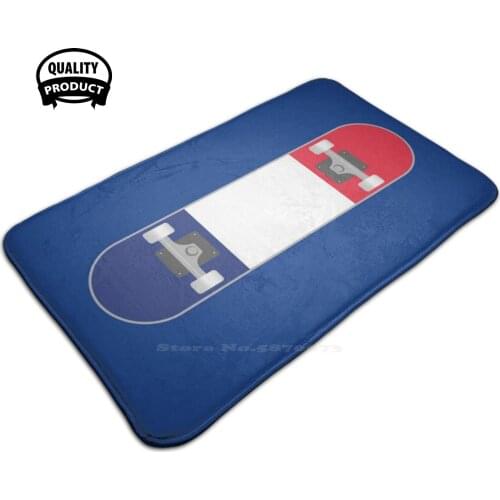 Skate With The French Flag 3D Household Goods Mat Rug Carpet Foot Pad Skate Flag Skating Rollerblading Sport X Games Extreme