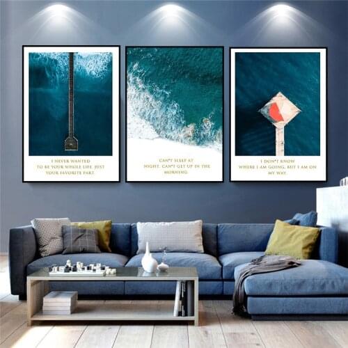 Sea Landscape Nordic Home Wall Art Decor Scenery Prints Nordic Canvas Art Painting Seascape Poster Living Room Picture Decor