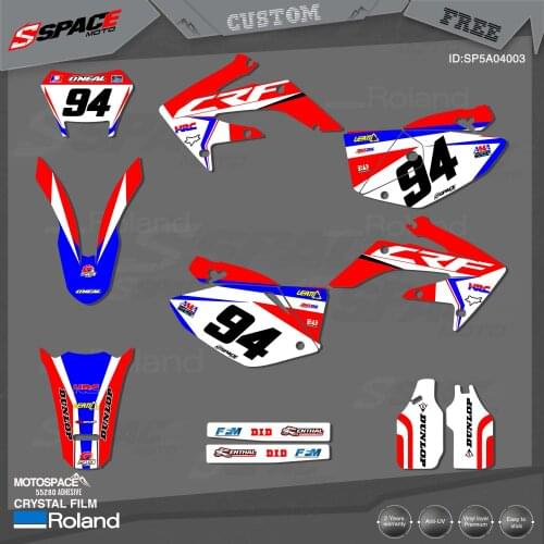 MotoSpace Custom Team Graphics Backgrounds Decals 3M Stickers Kit For HONDA 2004-07 08-19CRF250X 003