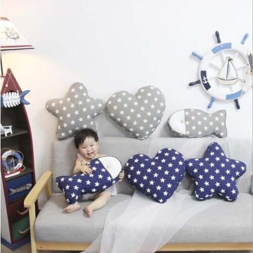 Soft Decorative Throw Pillow Star Heart Fish Baby Kids Pillow Sofa Home Decor Girls Pillow &Cushion