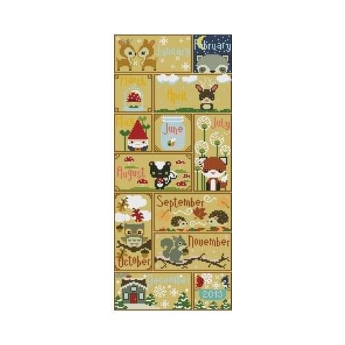 NN Counted Cross Stitch Kit Cross stitch RS cotton with cross stitch Magazine - cute little card in December