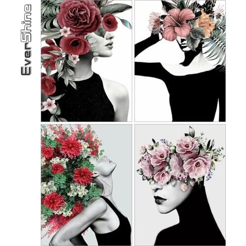 Evershine New Arrival Diamond Painting Woman 5D DIY Diamond Embroidery Flowers Cross Stitch Portrait Mosaic Craft Kit